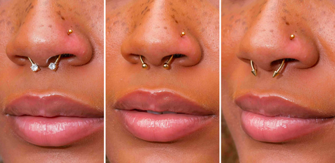 Nez septum faux piercing